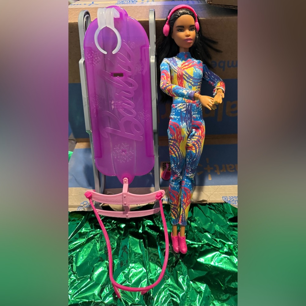 Barbie winter sports doll & sled